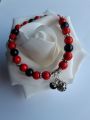 Rood - zwarte drip-art armband 