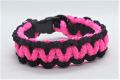 Paracord Armband Roze - zwart