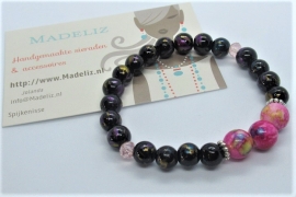 Armband roze/bruin