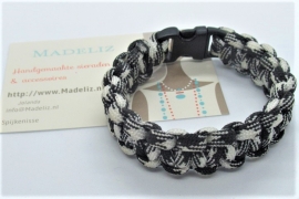 Stoere armband zwart/wit