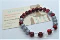 Armband dark red/gray - kristal