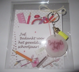 Bedankt Juf - resin art hanger