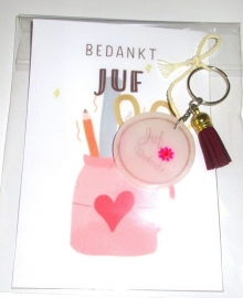 Bedankt juf - resin art hanger rond