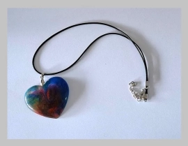 Blue/red heart - complete ketting