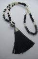 Bohemian ketting - zwart/wit