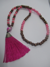 Prachtige Bohemian ketting - roze