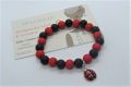 Armband lieveheersbeestje rood