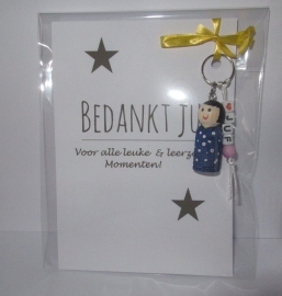 Juf bedankt - Peg Dolls hanger