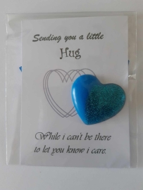 Little hug - pocket hug - blauw/glitter