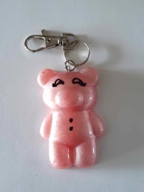 Roze beertje sleutelhanger